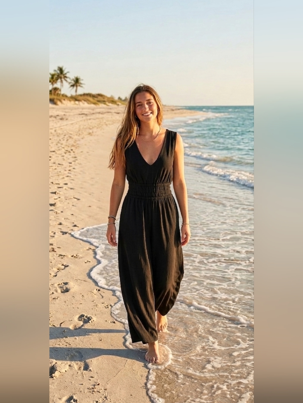 Inspired Hearts Black V-Neck Jumpsuit Size Xl